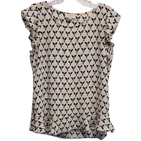 LOFT Tops - Loft Short Flutter Sleeve Light Weight Blouse Size Small